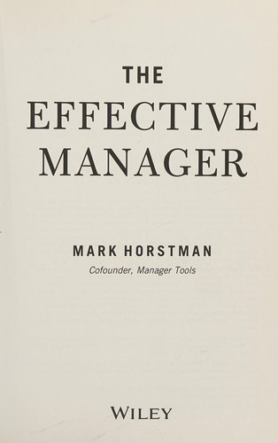 The Effective Manager