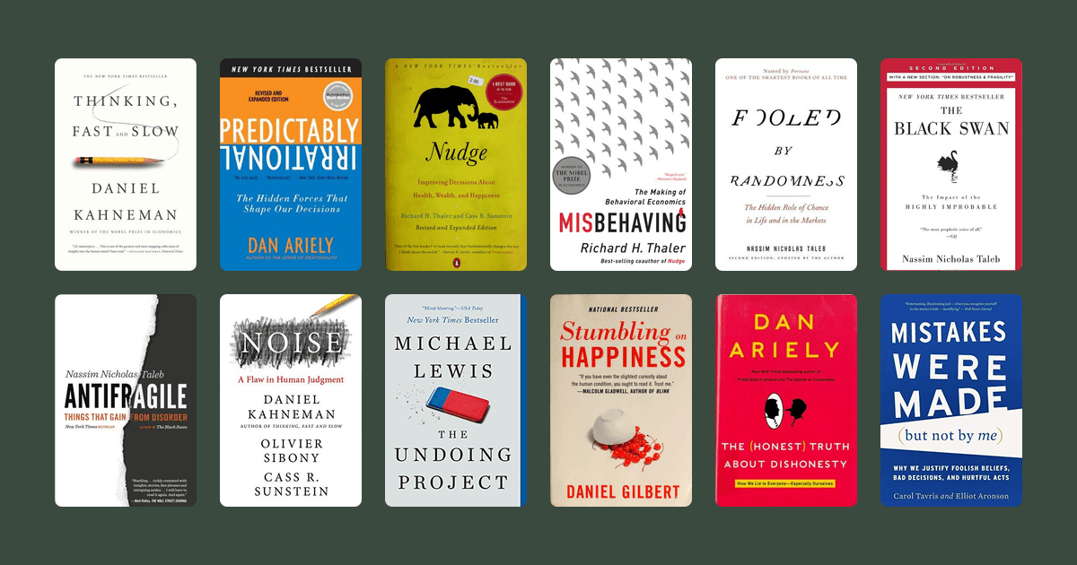 Covers from the The best books on behavioral economics reading list