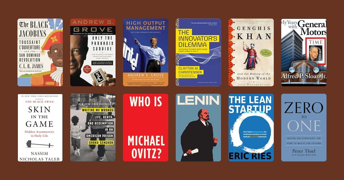Book covers from the Ben Horowitz's reading list reading list