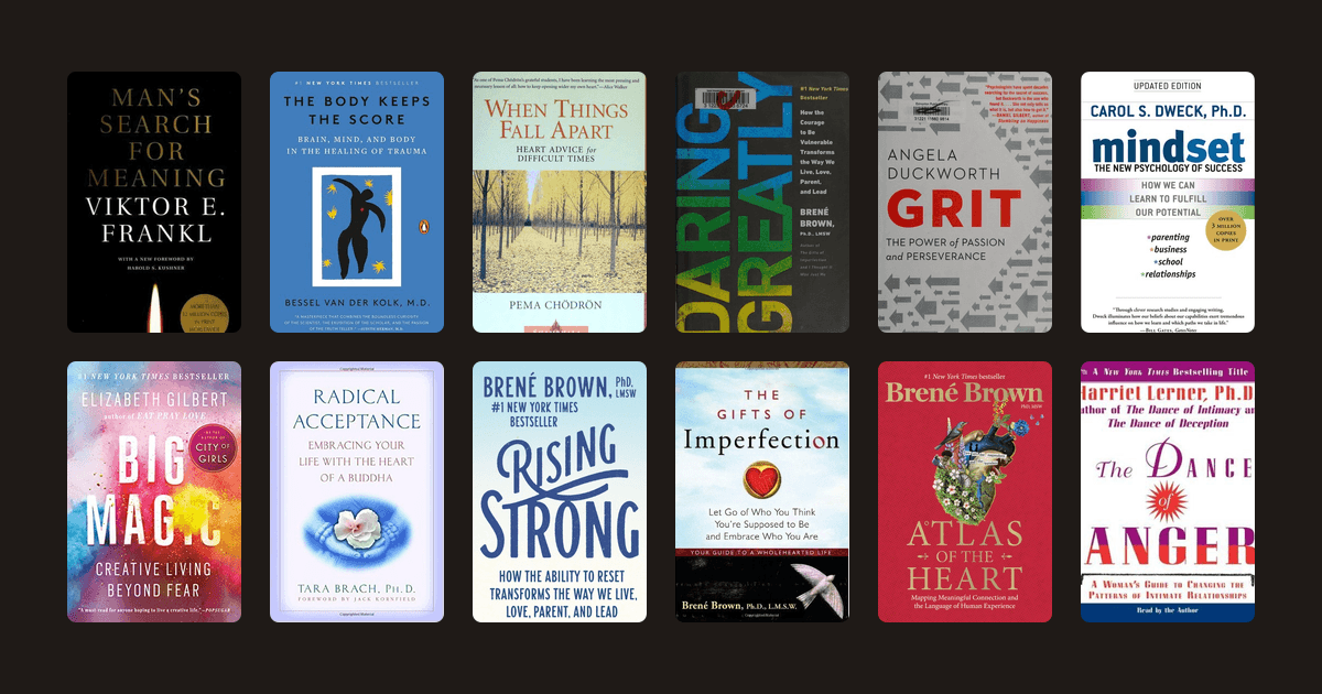 Covers from the Brené Brown reading list