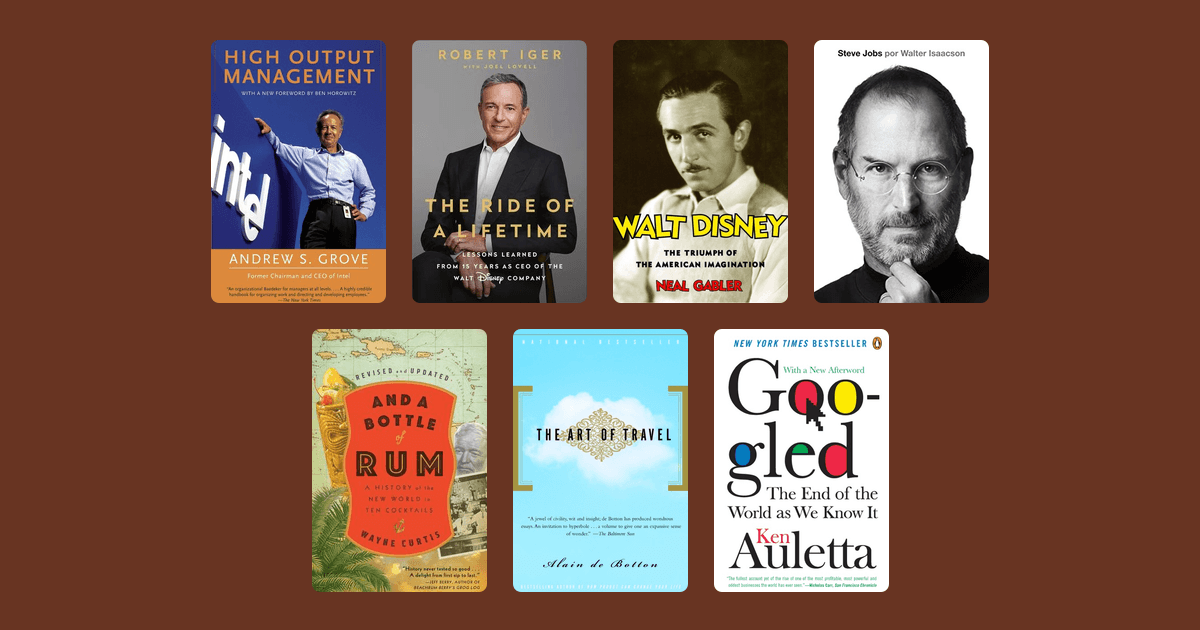 Book covers from the Brian Chesky's reading list reading list