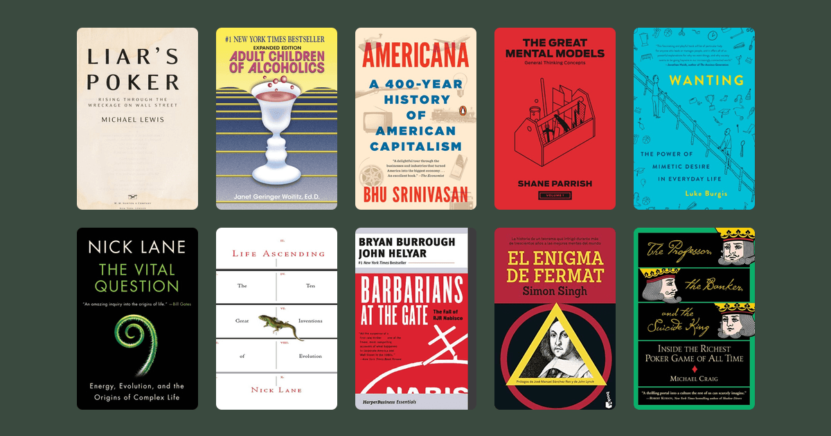 Book covers from the Chamath Palihapitiya's reading list reading list