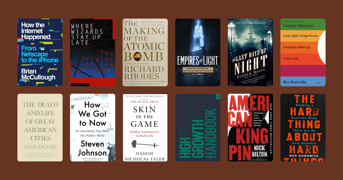 Book covers from the Chris Dixon's reading list reading list