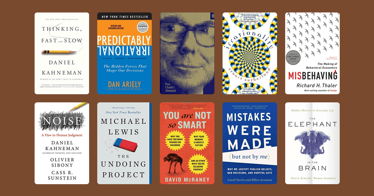 Covers from the Essential Cognitive biases and decision flaws reading list reading list