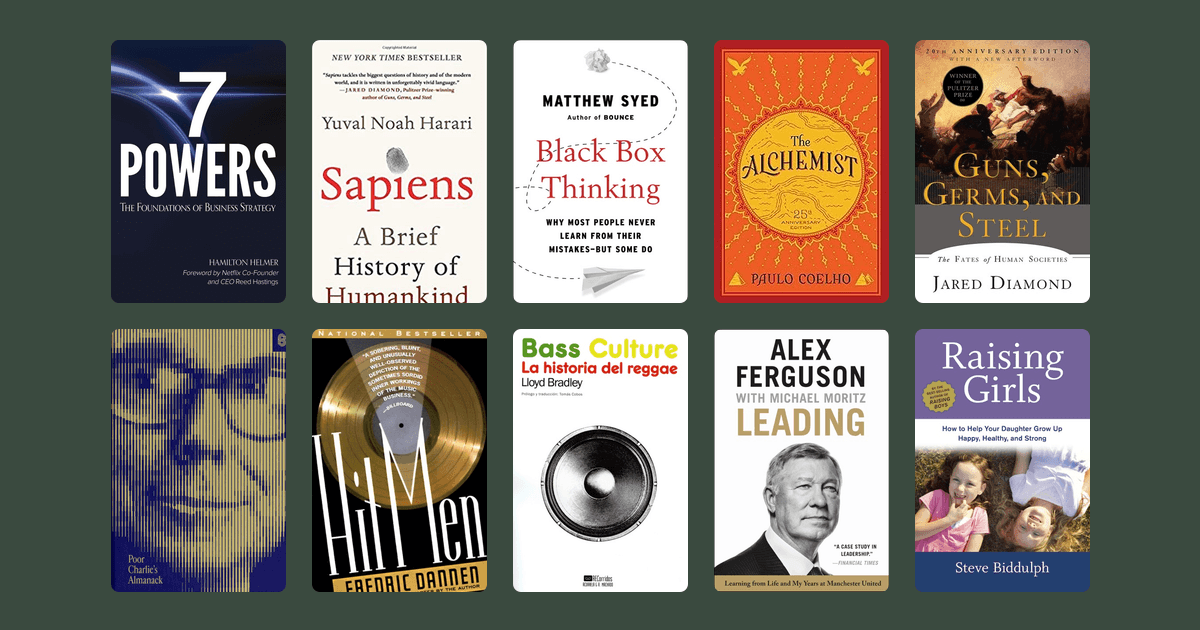 Book covers from the Daniel Ek's reading list reading list