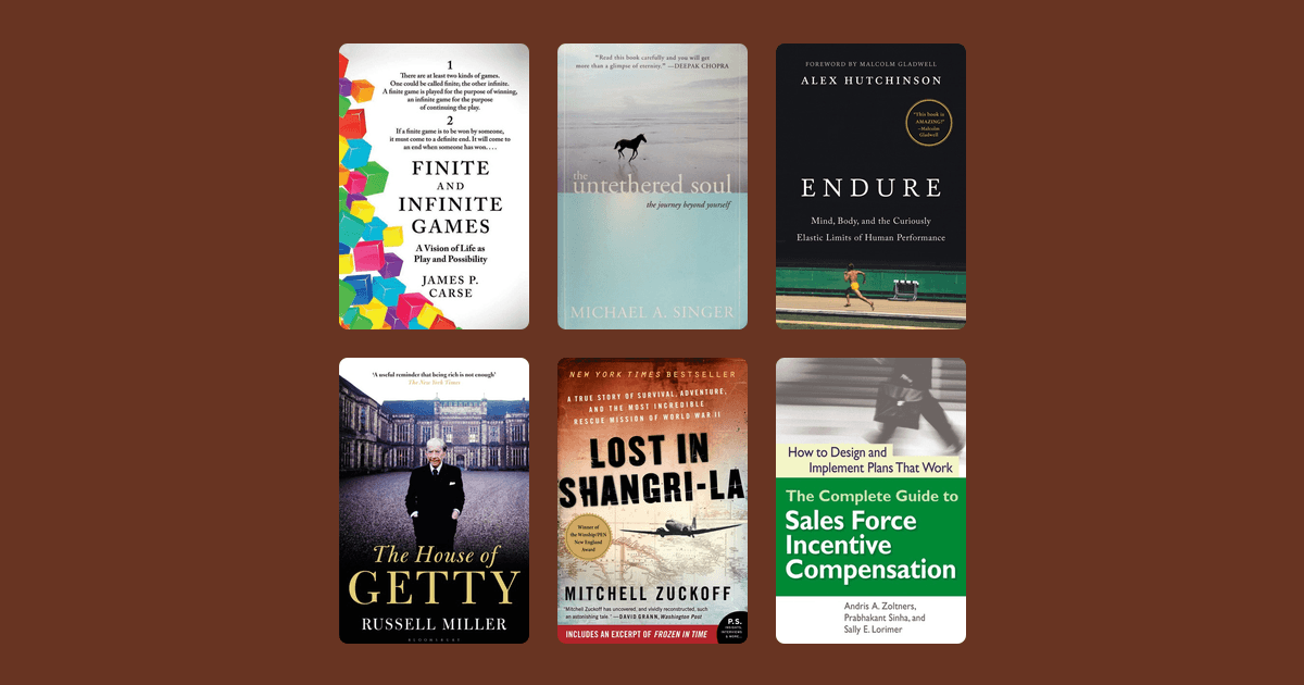 Book covers from the Daniel Gross's reading list reading list