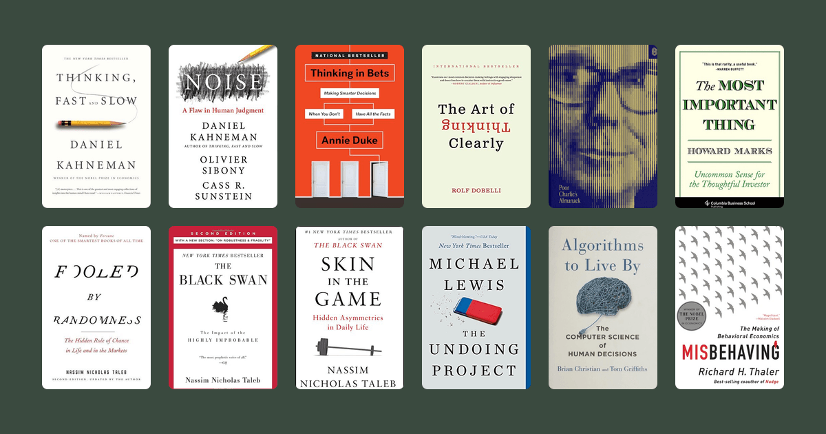 Covers from the The best books on decision making reading list