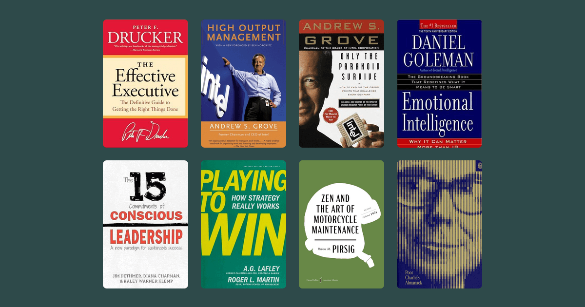 Book covers from the Drew Houston's reading list reading list