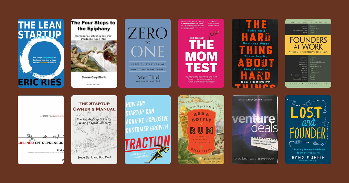 Covers from the The best books on founding a startup reading list