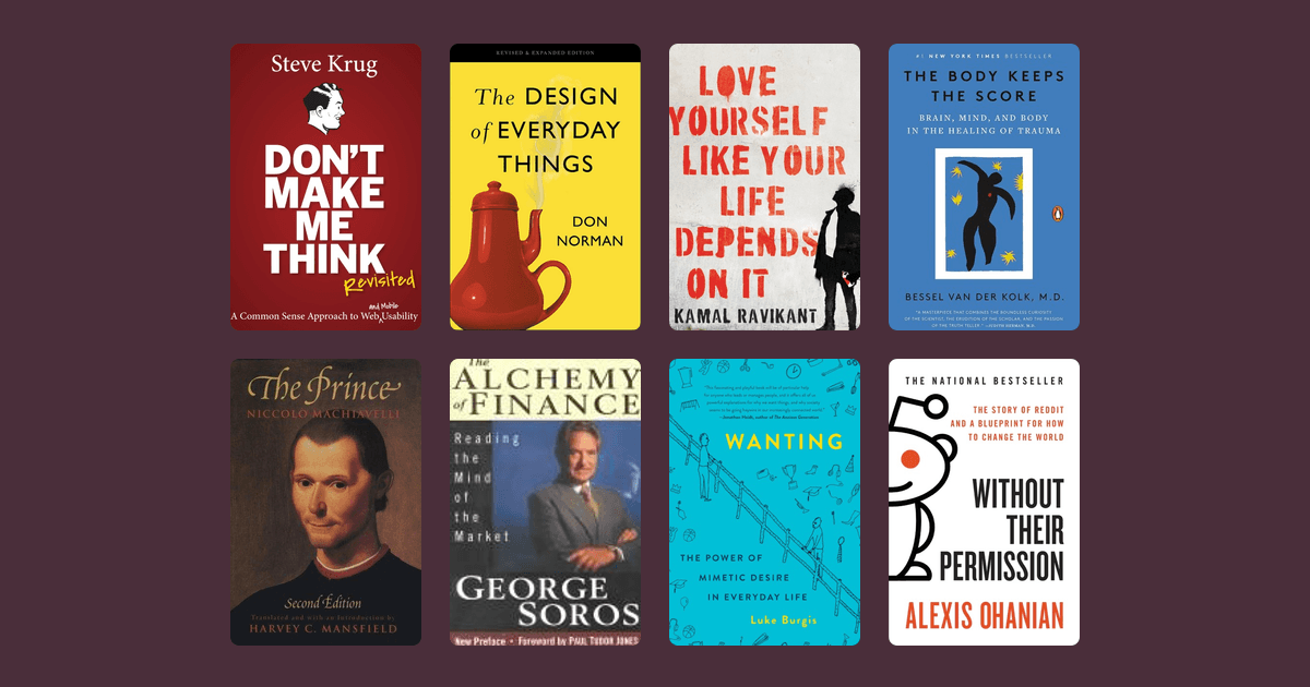 Book covers from the Garry Tan's reading list reading list