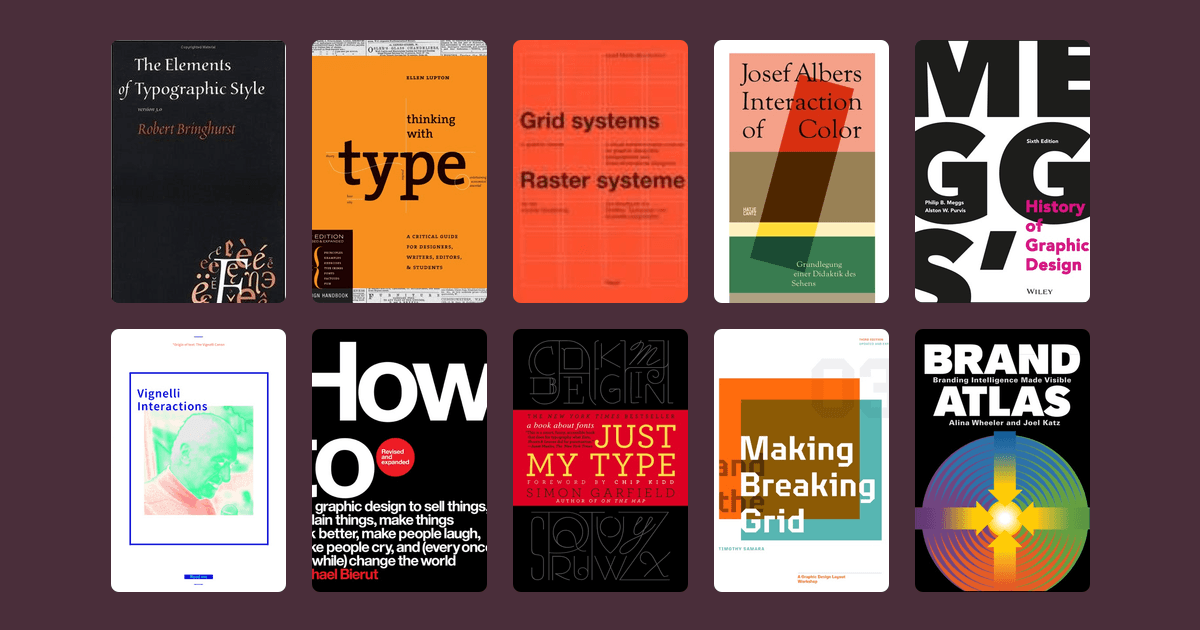 Covers from the Essential Graphic design & typography reading list reading list
