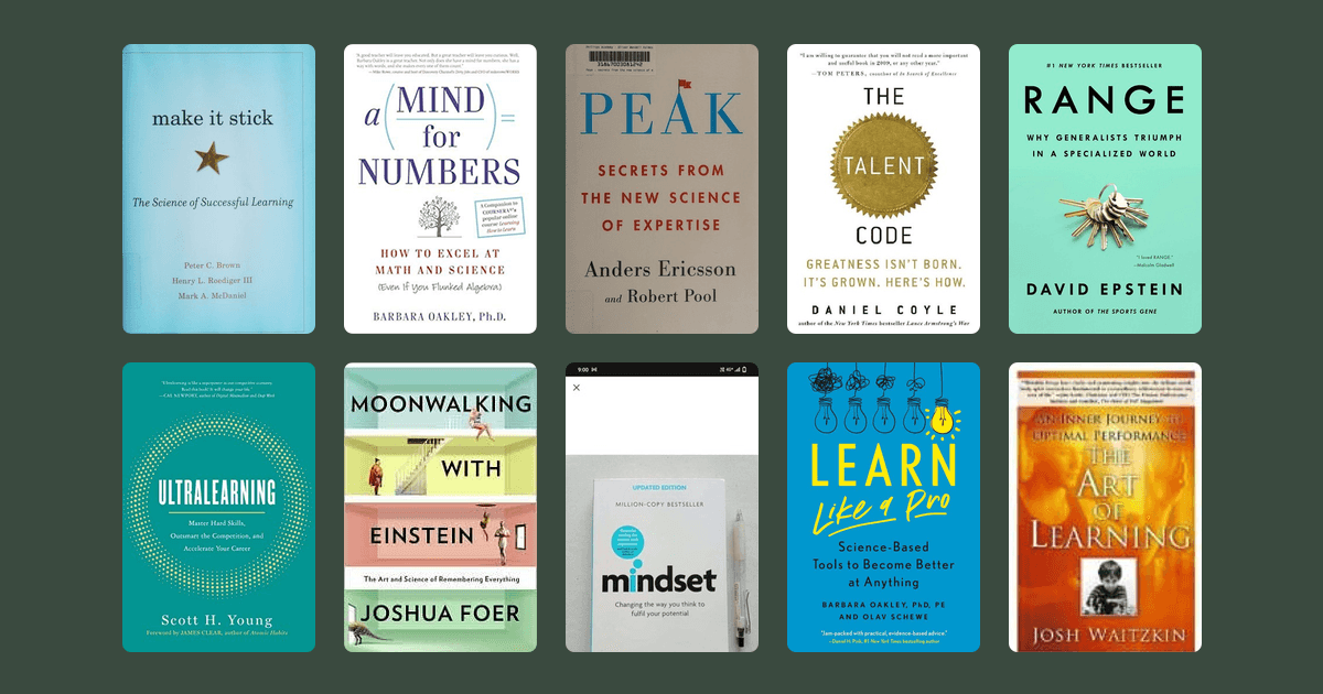 Covers from the The best books on learning how to learn reading list
