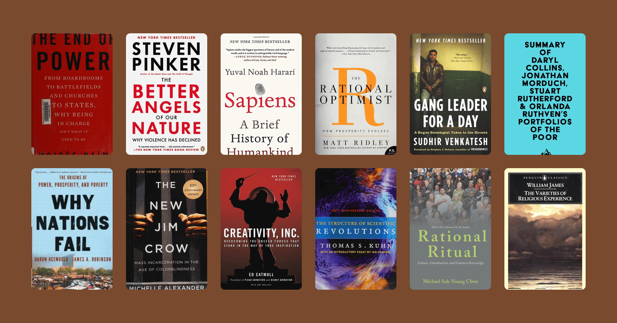 Covers from the Mark Zuckerberg reading list