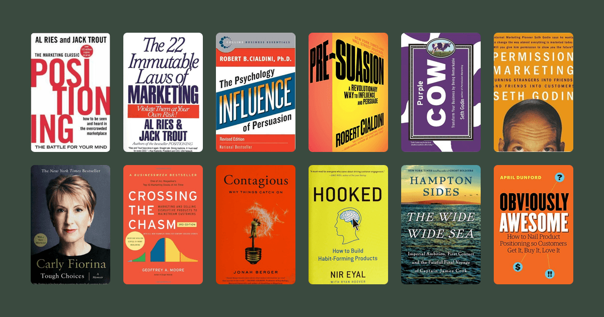 Covers from the The best books on marketing and growth reading list