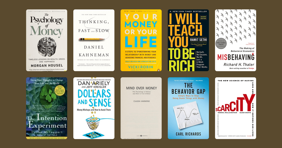 Covers from the The best books on money and psychology reading list