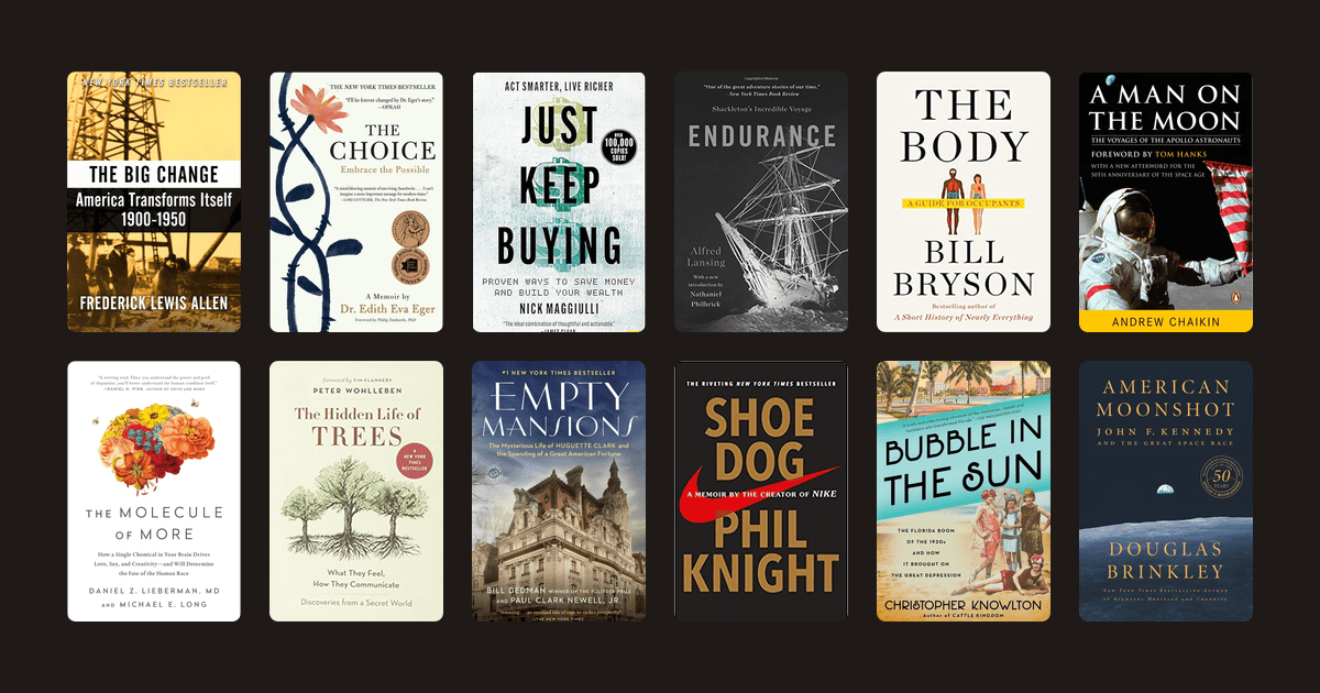 Book covers from the Morgan Housel's reading list reading list