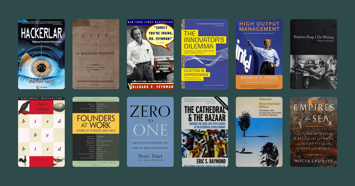 Covers from the Paul Graham reading list