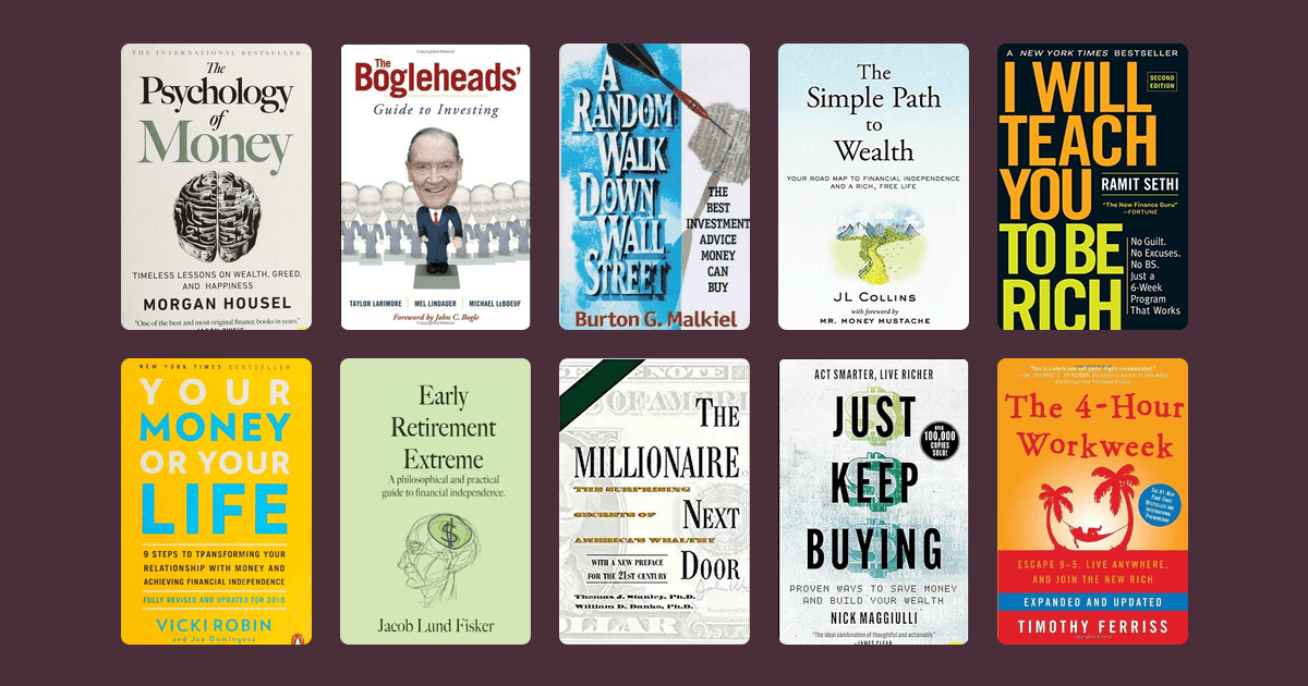 Covers from the Essential Personal finance reading list reading list
