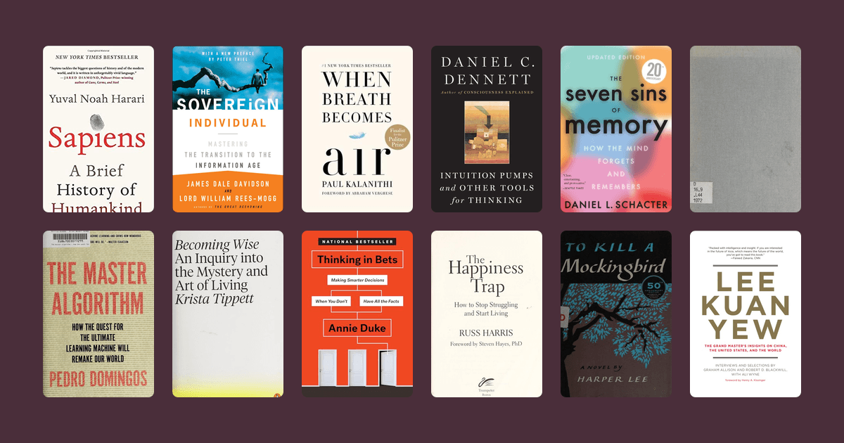 Book covers from the Shane Parrish's reading list reading list