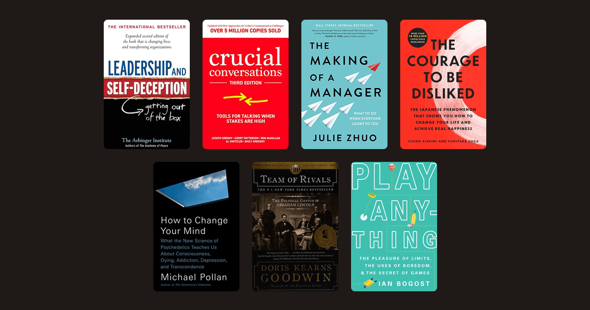 Book covers from the Stewart Butterfield's reading list reading list