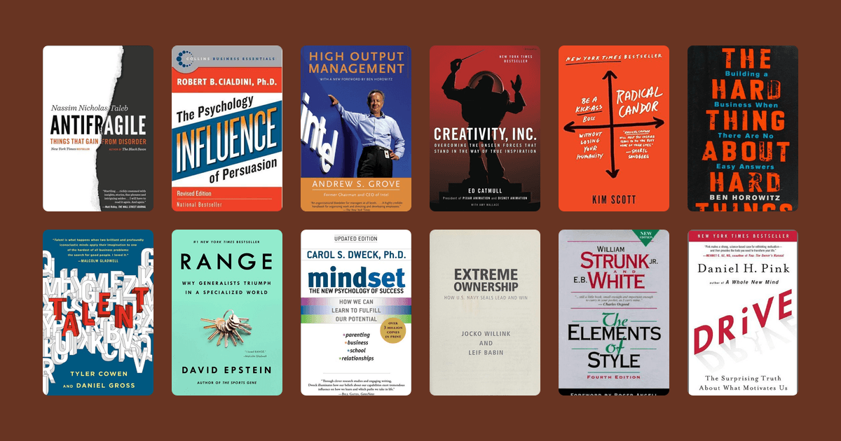Book covers from the Tobi Lütke's reading list reading list