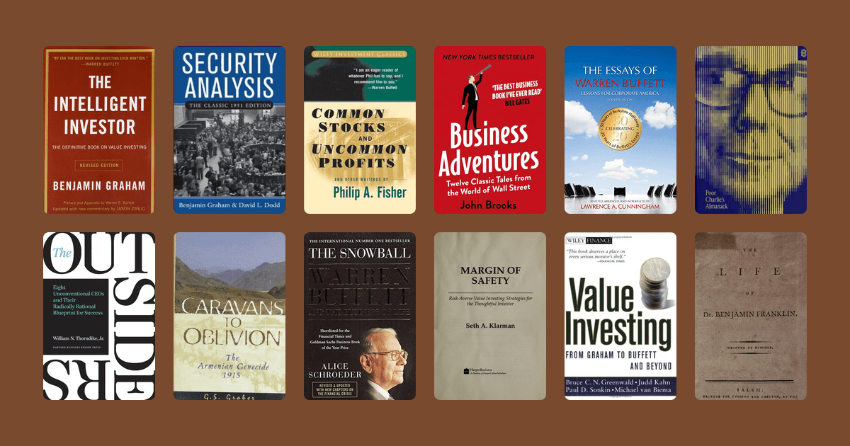 Covers from the Warren Buffett reading list